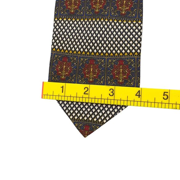 Tutto Matto Mens Silk Dress‎ Tie Made in Italy Red Geometric Pattern 58 3.75 - Picture 10 of 10
